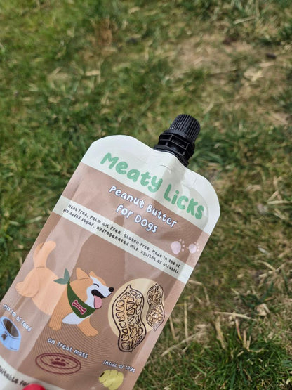 Meaty Licks Flavoured Peanut Butter Squeezy Pouches