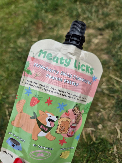 Meaty Licks Flavoured Peanut Butter Squeezy Pouches